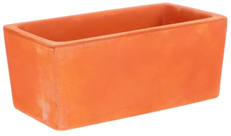 Abaodam Maceta Rectangular de Terracota Marrón para Suculentas y Bonsáis, con Diseño Rústico, Adecuado para Decoración de Escritorio y Ventanas, Uso Interior y Exterior