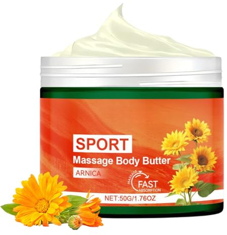 Sport Massage Body Butter, Nourishing Arnica Cream for Bruising and Swelling, Joint Relief Cream for Athletes, Natural Massage Balm, Lightweight Arnica Gel & Massage Creams, 50g