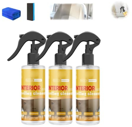 Spray nettoyant multi-usages pour tissus d'intérieur de voiture, s'applique sur les sièges, les tissus d'ameublement et les garnitures de toit. Spray nettoyant pour intérieur de véhicule. (3PCS)