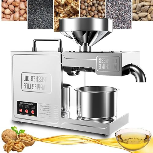 Automatic Oil Press Machine for Industrial Use, Cold & Hot Press for Nuts and Seeds, High Efficiency Stainless Steel Oil Extractor