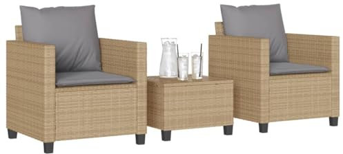Festnight Rattan Balkonmöbel Set 3 Teilig Balkon Möbel Kleiner Balkon Sitzgruppe Garten 2 Personen Balkon Set Balkonset 2 Stühle 1 Tisch Bistroset Bistrotisch Gartensessel Gartenstuhl Balkonstuhl