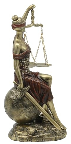 Lukitas Themis Statue, römische Göttin der Gerechtigkeit, Skulptur, Kunstharz, 35,6 cm | Anwaltsbüro-Dekor für Anwaltskanzlei oder Richterkammer, klassisches Symbol für Fairness, Rechtsgerechtigkeit
