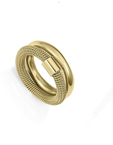 Viceroy Anillo Fashion Doble Mujer Acero Inoxidable Dorado Talla 12 Ref. 14345A01212