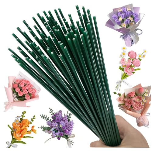 Mirriverse 100 Stück Blumendraht 2 mm, 30 cm, Floristendraht Grün | Robuste gerade Drahtstäbe für Gestecke, Kränze, Blumenstiele, Hochzeitsdeko und Bastelarbeiten