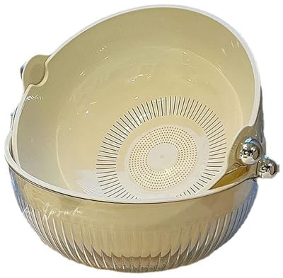 Set scolapasta da, ciotola per lavare le verdure a doppio strato con design a drenaggio elevato, bacinella di scarico in plastica per la pulizia dei frutti di bosco dell'insalata (Tamaño: 8,9 x 1,5