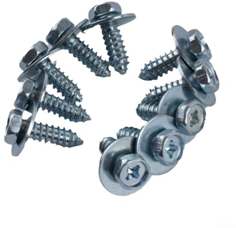 10 screws with sheet metal nuts suitable for underbody mudguard clips compatible with For BMW For Opel For Ford Seat fairing and protection, yellow zinc plating iron