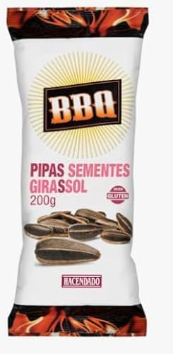 Hacendado Pipas Graines de Tournesol Saveur Barbecue, 200g PACK 6, Sans Conservateurs, Conservation à Température Ambiante