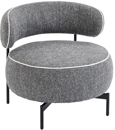 HOMCOM Butaca de Salón con Asiento Giratorio, Tapizado en Lino, Gris Oscuro