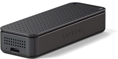 SATECHI DotDisk™ 80 Gbit/s-NVMe-SSD-Gehäuse, Space Schwarz | Aluminiumgehäuse mit aktiver Kühlung, kompatibel mit Thunderbolt 5 und USB4