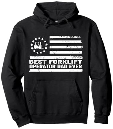 Operatore di carrelli elevatori Bandiera Americana Americana patriottica retrò Felpa con Cappuccio
