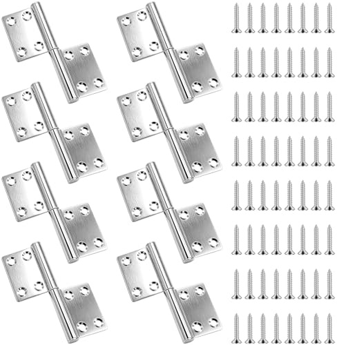 8 Stück Scharniere Klappbar, 4 Zoll Edelstahl Türscharniere Schwerlast, Abnehmbare Aufschraubscharnier, Tor Scharniere für Holztüren, Scharnierband für Schränke Holzkisten etc