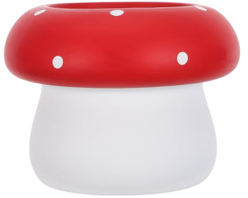 ABOOFAN Pot à Ustensiles Cuisine en Céramique Rouge avec Trous de Drainage, Corps Cylindrique Stable et Design Fantaisiste à Pois Blancs Accès Facile