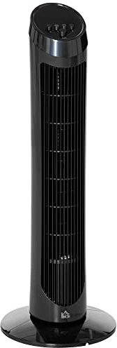 HOMCOM Tower Fan for Bedroom Cooling, 30 Inch Electric 70° Oscillating Fan with 3 Speed Settings, Standing Floor Fan for Home Office Indoor, Black