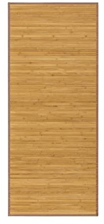LOLAhome Alfombra de bambú Marrón Claro de 75x175 cm, Antideslizante, Anti Manchas, Resistente a la Humedad, para Salón, Dormitorio, Cocina, Baño, Pasillo, Garaje