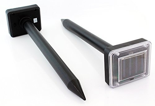 Solar Maulwurfabwehr 2er Set Ultraschall Maulwurfvertreiber, Katzenschreck, Schlangen Repeller, Maulwurfschreck, Maulwurfbekämpfung, Mäusevertreiber, Tiervertreiber mit AN/AUS Taste für Garten