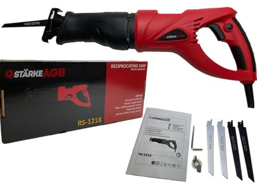 Hurthag Scie sabre scie alternative professionnelle Recipro universelle a vu 2700Spm 800W variable Interrupteur de vitesse 4 lames de scie pour le bois en métal