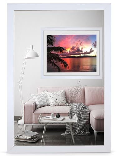 rahmengalerie24 Cornice portafoto 40 x 40 cm, in vetro acrilico bianco, senza passepartout, per foto o immagini, in MDF, senza immagine Alice