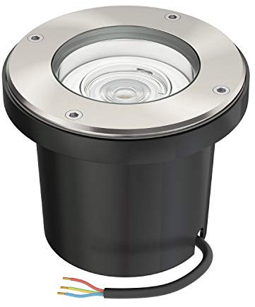 ledscom.de Lampada da incasso a pavimento BOFU per esterni orientabile in acciaio inox rotonda IP67 150mm Ø incl. lampada LED (bianco, 5,3W, 504lm, 44°)