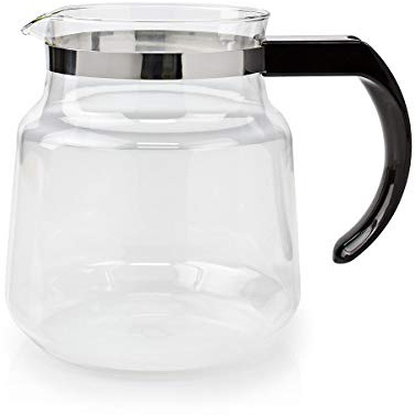 Nedis glaskanna för Moccamaster-modeller K och KB, 1,2 l kapacitet, svart handtag, lämplig för Douwe Egberts utmärkt 10-tal – diskmaskinssäker men handtvätt rekommenderas