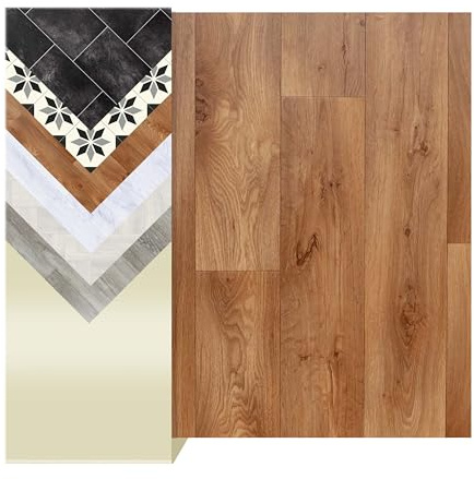 Primaflor PVC Boden Turin | Diele Naturholz 1300 | 200x100 cm | 2,00 m Breite, 2,3 mm CV-Boden mit Schaumrücken, R10, Nutzungsklasse 21, Trittschallreduzierung und Fußbodenheizung