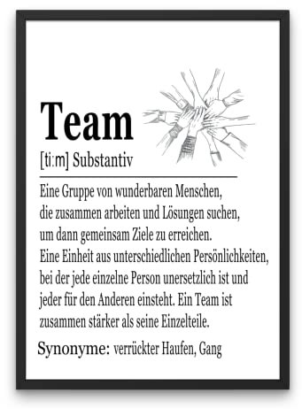 PURESIZE Team Geschenk Arbeit Poster Din A4 (ohne Rahmen), Kollegen Geschenke, Büro Deko Bild, Mitarbeiter Weihnachten, Abschiedsgeschenk Jobwechsel, dankeschön