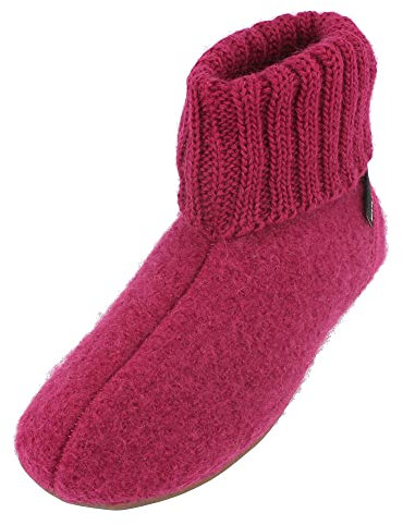 HAFLINGER Everest Karlo stugskor med TPR-gummisula och krage, fuchsia, 44 EU
