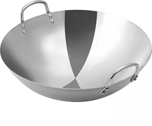 PURRL Padella 26-36 Cm Addensare Padelle Wok Giardino Domestico Padella Antiaderente Padella In Acciaio Inossidabile Fornelli A Gas Padella Pancake Pentola Pentola (A, 36 Cm), Utensili A Mano little