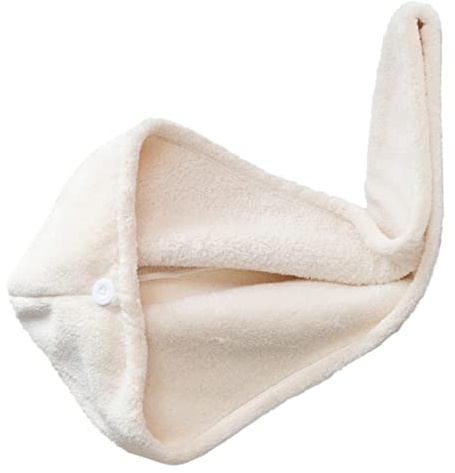 Kreative Haartrocknungshaube aus Coral Velvet, Beige, Leicht | Saugfähig für Zuhause und Reise, Kompakt Tragbar, als Schnelltrocknendes Handtuch für Haare