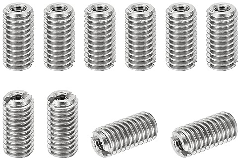 PATIKIL 10Stk Gewinde Adapter Hülse Reduziere Mutter M6*1 Außengewinde zu M3*0.5 Innengewinde Reparatur Einsatz Mutter Schraube Reduzierstück Umwandlung Edelstahl Verbindungselement 12mm