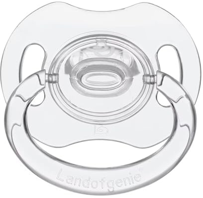 Landofgenie Ciuccio grande per adulti, a forma di osso, design trasparente, colore: bianco