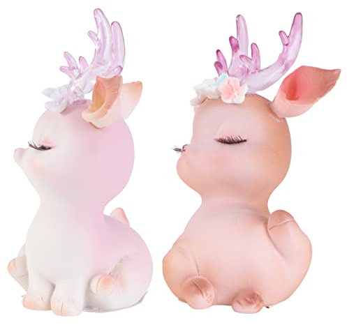 PRETYZOOM 2pcs Resin Deer Cake Decoration Christmas Deer Decor Birthday Cake Topper Home Ornament