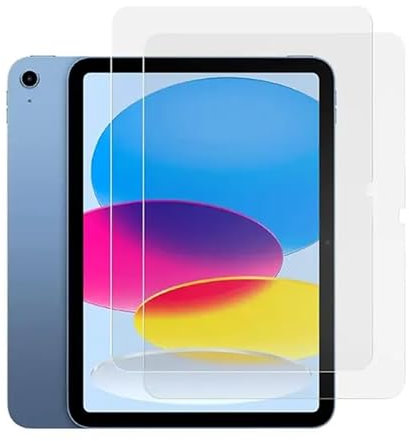 TECH SHEK LTD [Tech UK Confezione da 2 pellicole salvaschermo per iPad di Decima Generazione 2022, Pellicola Protettiva in Vetro temperato da 10,9 Pollici per iPad 10 Trasparente