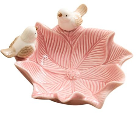 Cabilock Bandeja De Almacenamiento De Joyas Diseño De Flor y Pájaro Organizador Decorativo Para Pendientes Anillos y Llaves Para Mesas De Noche y Entradas