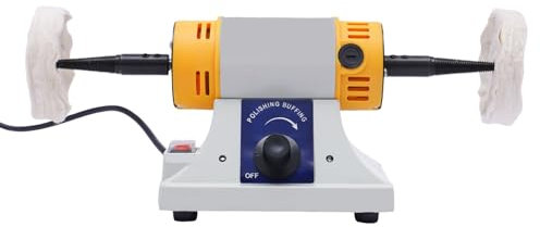 Tisch Poliermaschine Doppelschleifer Elektroschleifer Polierbock Poliermaschine mit 2 Polierscheiben 800-10000 U/min für Schmuck