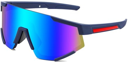 FEISEDY Sport Sonnenbrille Herren Fahrradbrille Damen Verspiegelt B9139 | Sportbrille für Radfahren Fahren Laufen, UV400 Schutz