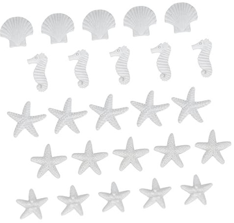 Cabilock 3 Sätze Harz Seestern Mini-Seepferdchen-Figur nautische Wohndekoration Meeresornament weihnachtsdeko weinachtsdeko Meeresdekor Weihnachtsbedarf Dekorationen für Sommerpartys Weiß