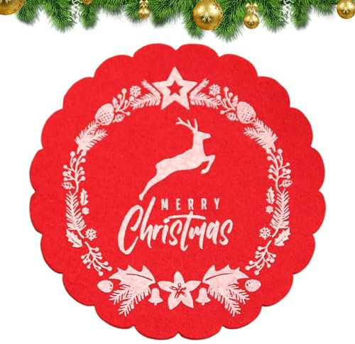 Duroecsain Sottobicchiere in feltro per bevande, tovagliette da tavolo da pranzo, tovagliette da cucina resistenti al calore, tovagliette da tavolo rotonde, riutilizzabili