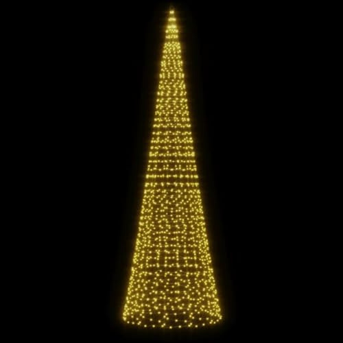 Tidyard LED Weihnachtsbaum für Fahnenmast Tannenbaum Lichterbaum Weihnachtsdeko Beleuchtung Außen Beleuchtet Lichterkette 1534 LEDs Warmweiß 500 cm