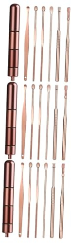 Baluue 18stücke Teiliges Tragbares Ohrenschmalz Entferner Mit Aufbewahrungsbox Sanfte Und Sichere Ohrenreinigung Für Erwachsene Verschiedener Ear Spoon-varianten Roségold