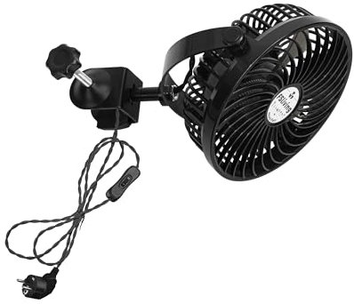FSLiving Clip ventilator grow, Grow Ventilator Oszillierend Klemmbar mini fan für Growzelt mit Flexibler Schwanenhals,3 Lüfterblätter,18 cm Durchmesser