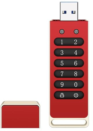 ACAGALA Encrypted USB Drive Secure USB Flash Drive 64GB AES256-bit USB 3.0 Hardware Password Memory Stick Automatic Lock for Personal Protection Aluminum Alloy Shell with Encryption Keypad