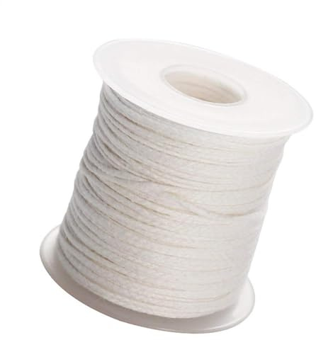 Stoppini per candele - Rotolo di stoppini per candele in cotone | Bobina di per candela intrecciata, rotolo di per candela da 200 piedi, stoppini per candele in cotone Stoppini intre