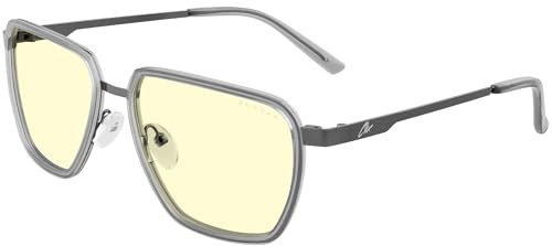 Gunnar Gaming and Computer Eyewear - CLIX - Frame Colour: Stone Amber Gunmetal, Lens Tint: Amber (Blocks 65% Blue Light & 100% UV Light) - Blue Light Blocking Glasses
