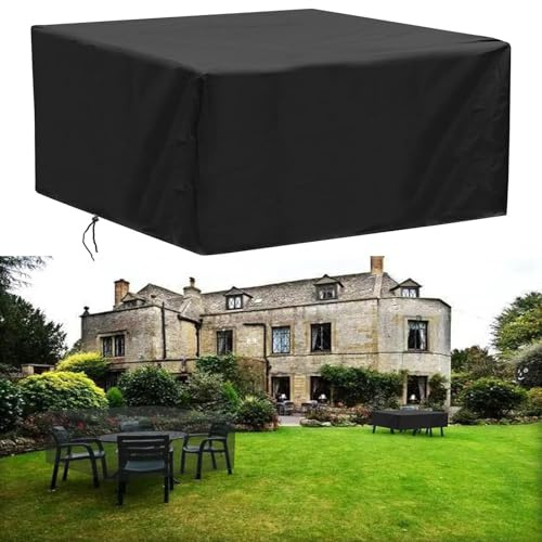 UKIXOM Abdeckung Gartenmöbel Winterfest, 125x55x95cm/LxWxH Wasserdicht Abdeckplane 420D Oxford Gewebe Abdeckhaube Gartentisch Rechteckig,Schutzhülle Tisch für Gartentisch Sitzgruppe