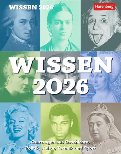 Wissen - Kalender 2026 - Harenberg-Verlag - Tagesabreißkalender mit originellen Fragen aus allen Wissensgebieten - 11 cm x 14 cm