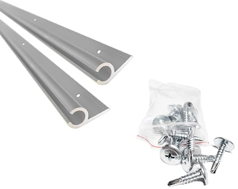 KEDER UK Campervan Awning C Rail Channel Motorhome Caravan Van attachment rails C channel track 2 x120cm Anodized Aluminum with Pre-Drilled holes and stainless steel screws-from