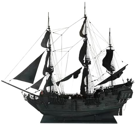 ToysWeltX Mittelalterlicher Black Pearl Holzbausatz, Piratenschiff Serie Holzbausatz (Bausatz Version)