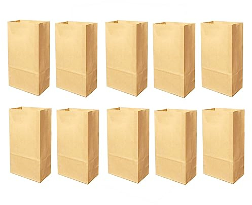 LABRIMP 100 pièces Sac Kraft Papier Alimentaire Sacs Kraft Format Ouverture Large et Fond Plat pour Snacks et Fêtes