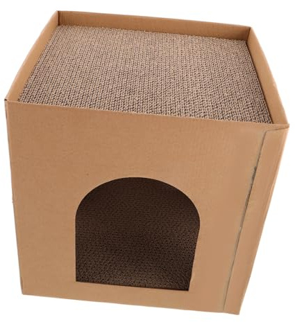 JUMPLAWN Katzenkratznest aus Langlebiger Wellpappe Multifunktionales Sofa und Kratzbrett Sicheres Katzenbett aus Karton Robustes Kratzmöbel für Katzen Minimalistisches Katzenhaus für