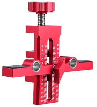 Mounting Tool for Cabinet Doors, Double Hole Alignment Hardware with Adjustable Positioner, Accessories for Mounting Cabinet Doors, for Home Office, Farmhouse, Bedroom, Bathroom, Kitchen